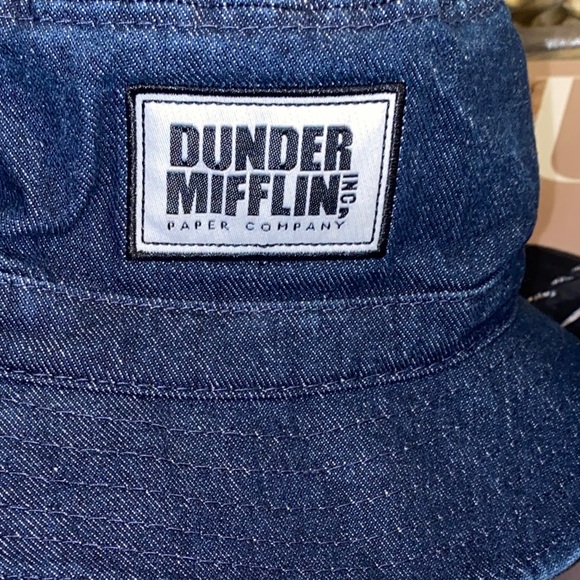 Concept One The Office Dunder Mifflin dark blue Denim Bucket Hat - Picture 1 of 4